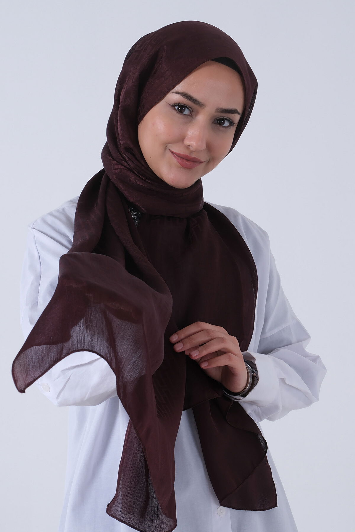 Acı Kahve Nisa Jakar Şal - 5