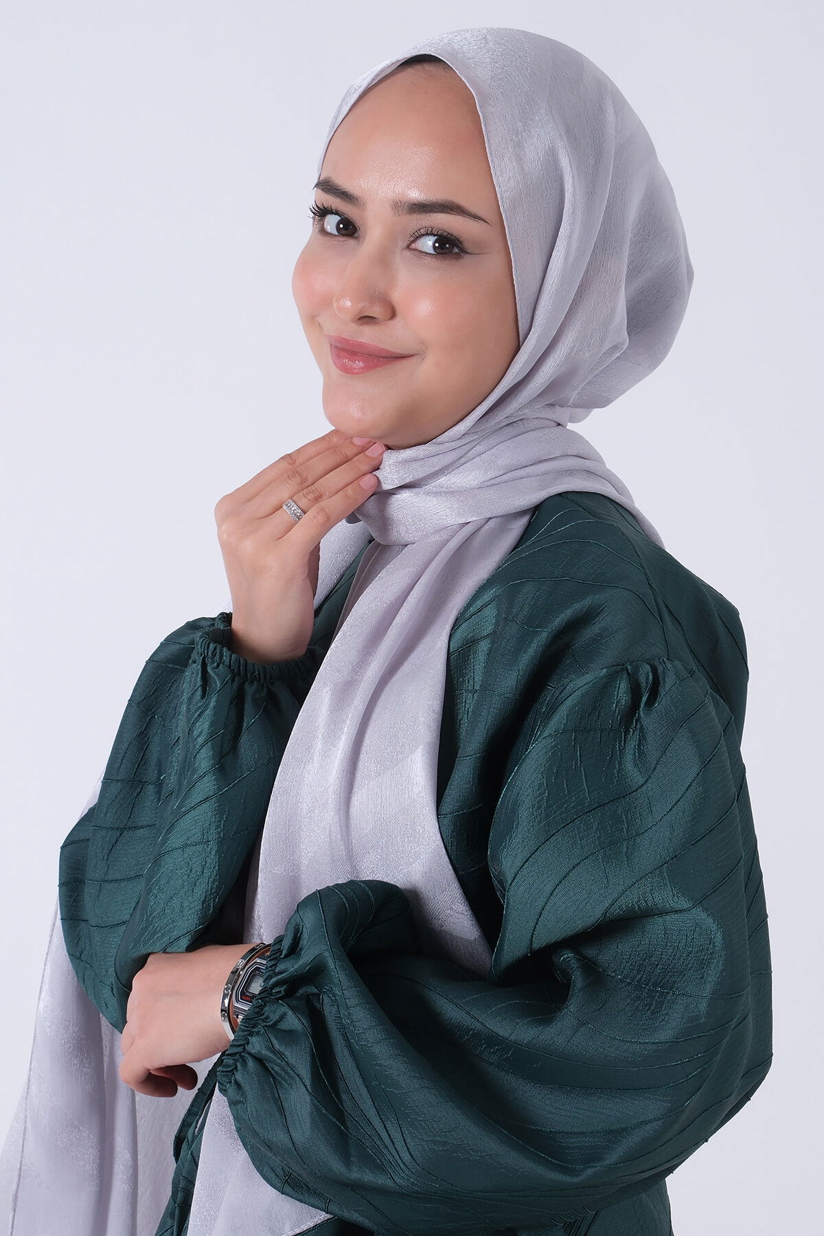 Açık Gümüş Ahsen Jakar Şal - 4