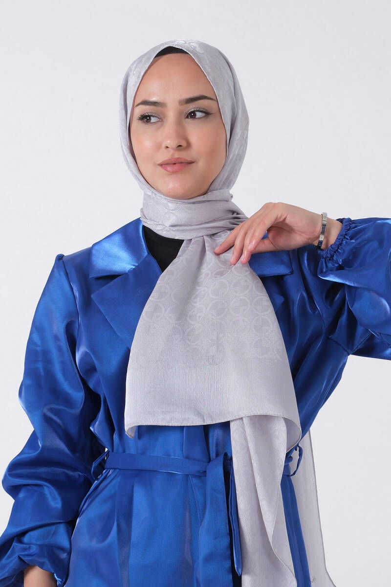 Açık Gümüş Beyza Jakar Şal - harem