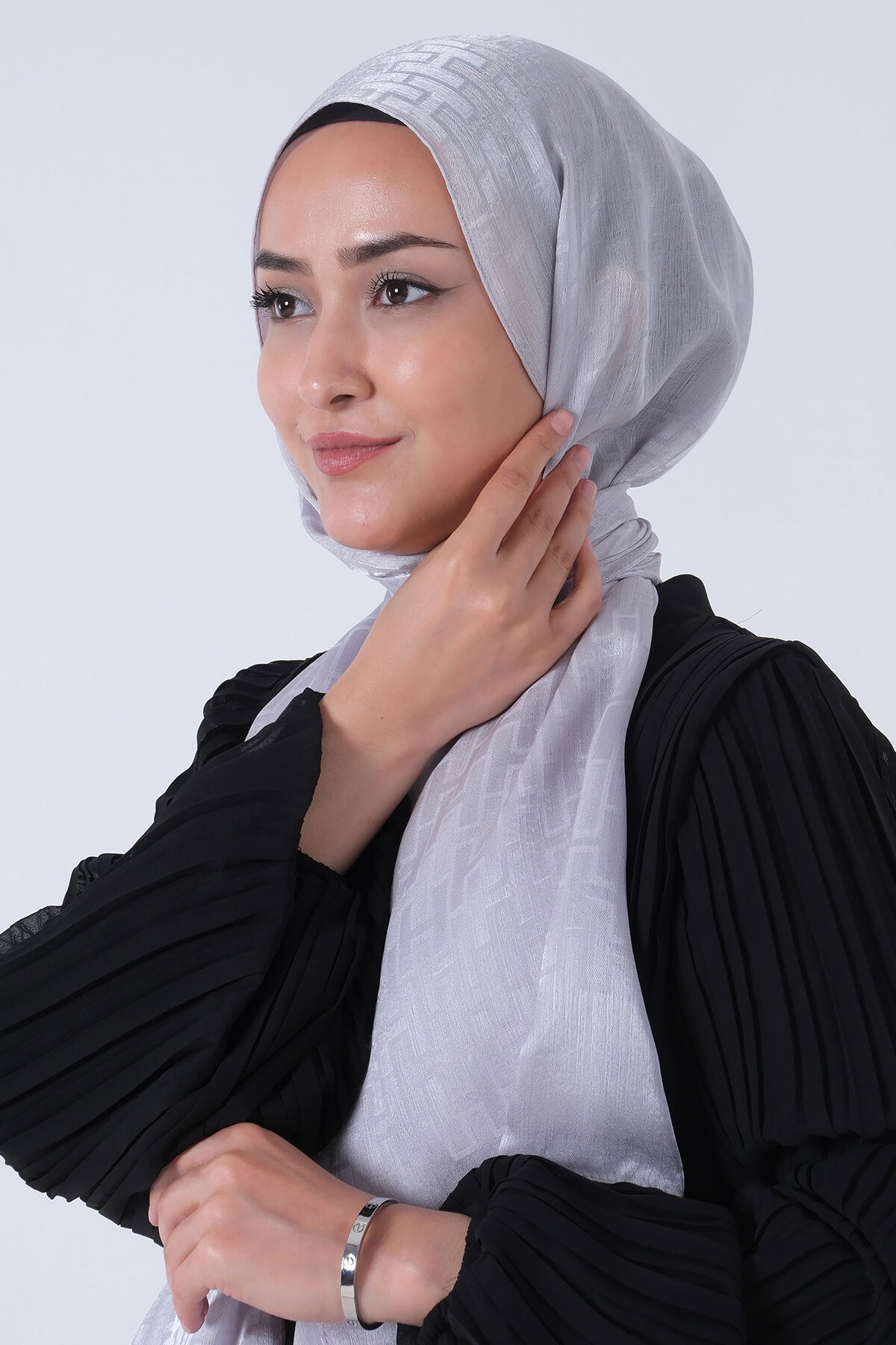 Açık Gümüş Nisa Jakar Şal - 2