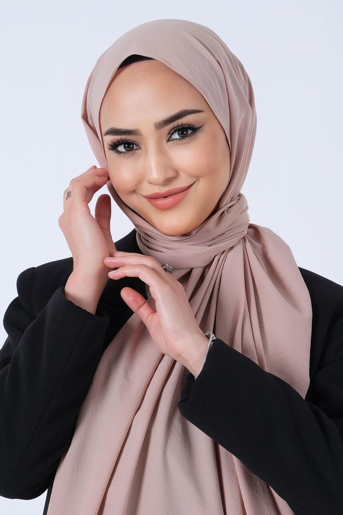 Açık Vizon Asya Şal