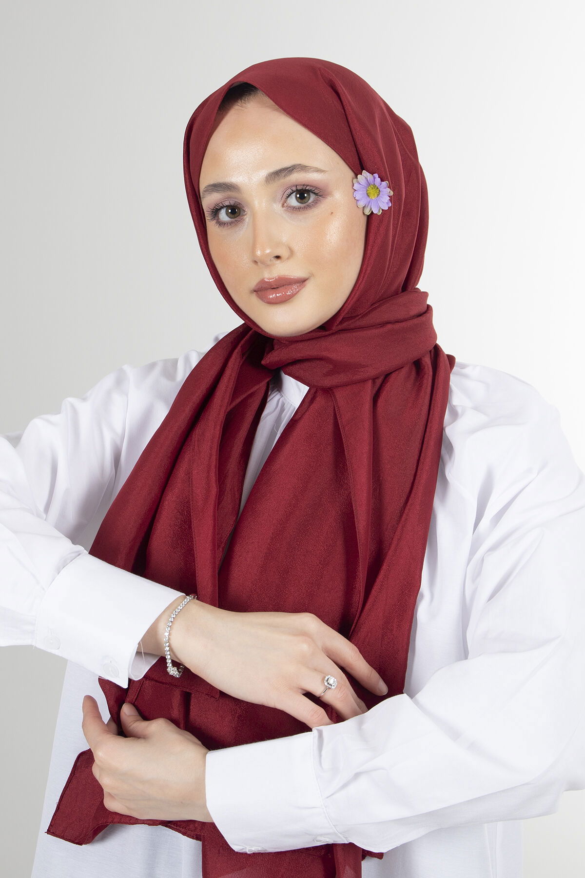 Bordo Brisa Vual Şal