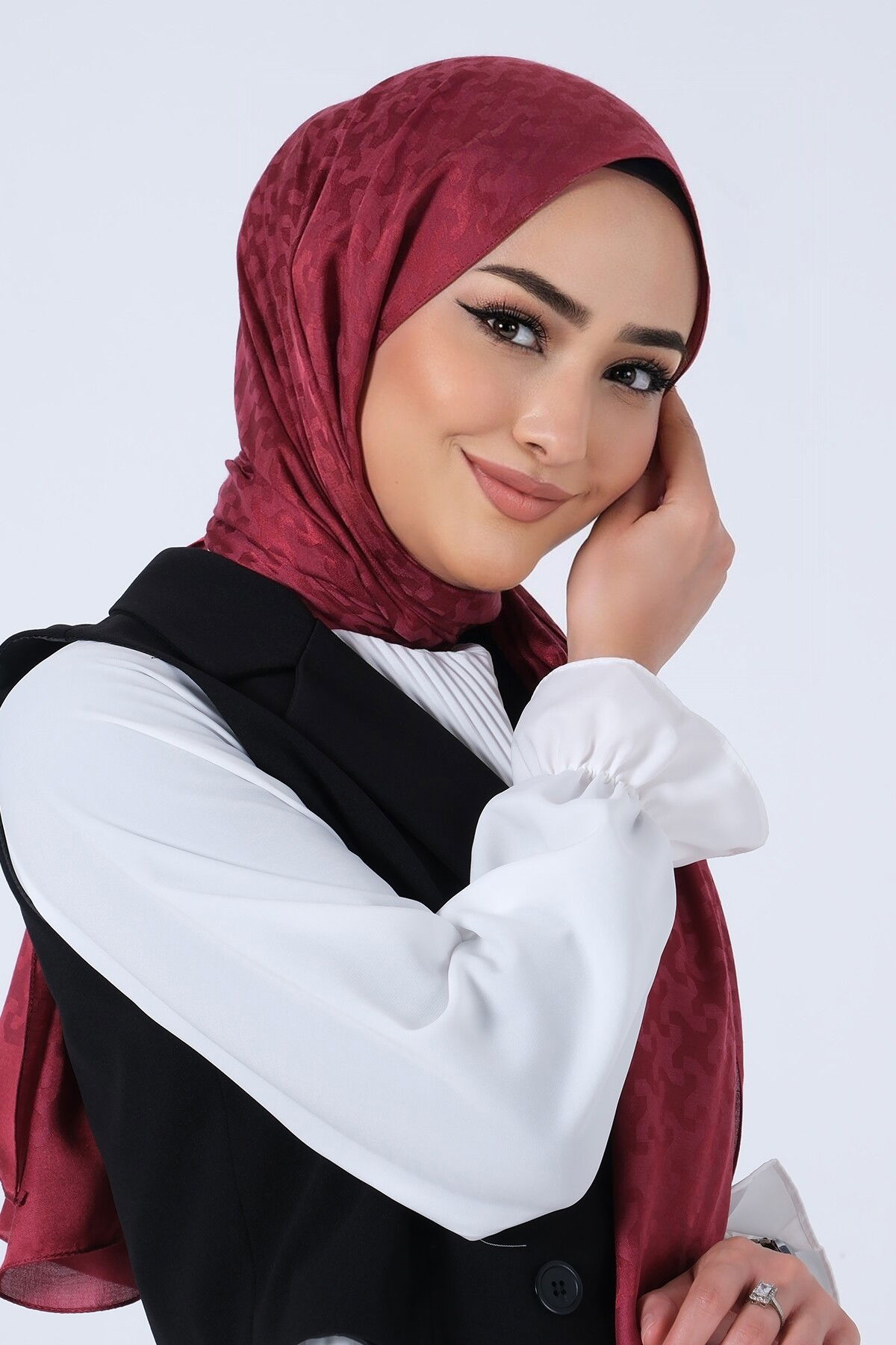 Bordo Eslem Jakar Şal - 4