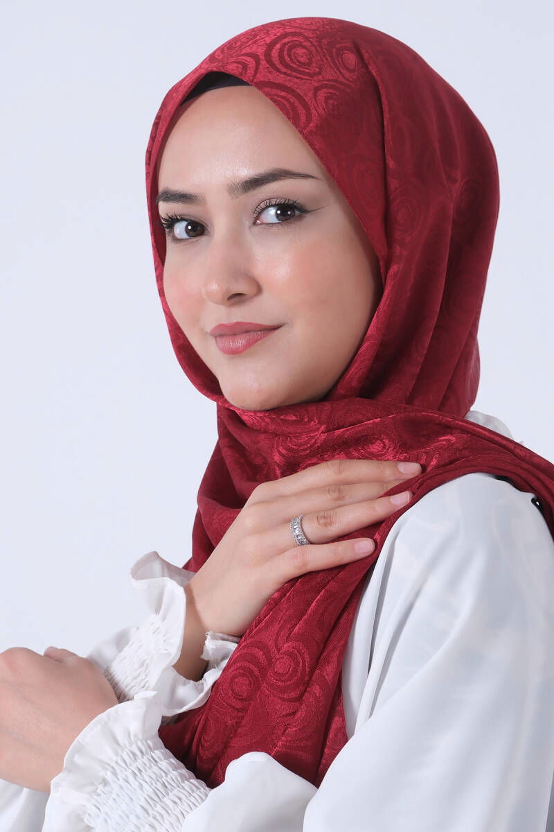 Bordo Nefes Jakar Şal 