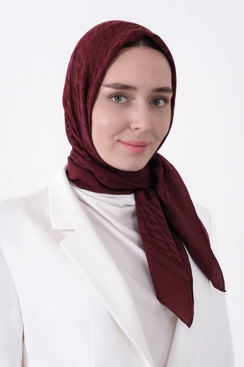 Bordo Pırlanta Miora Eşarp - harem