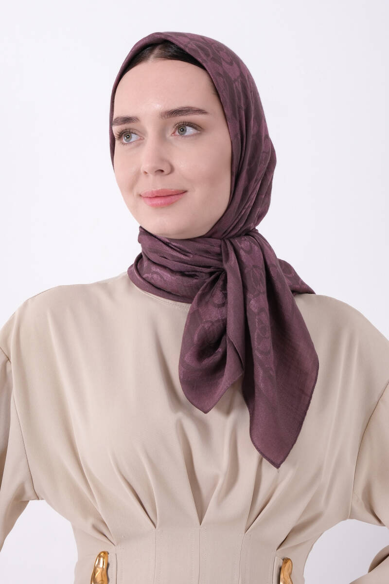 Bordo Pırlanta Orin Eşarp - harem