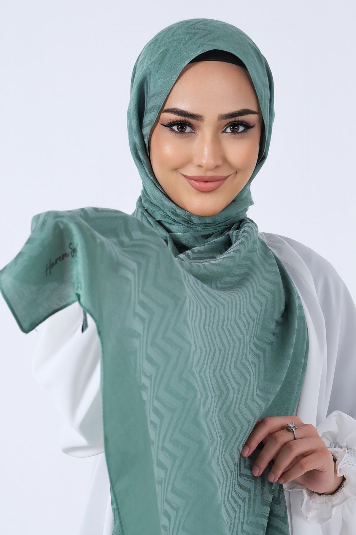 Çim Yeşili Lino Jakar Şal - 3
