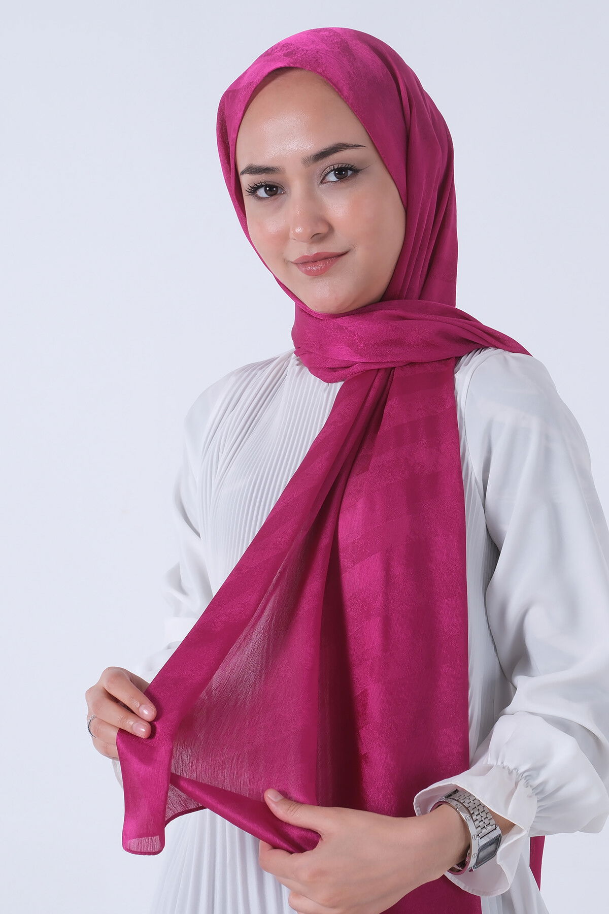 Fuşya Ahsen Jakar Şal - 5