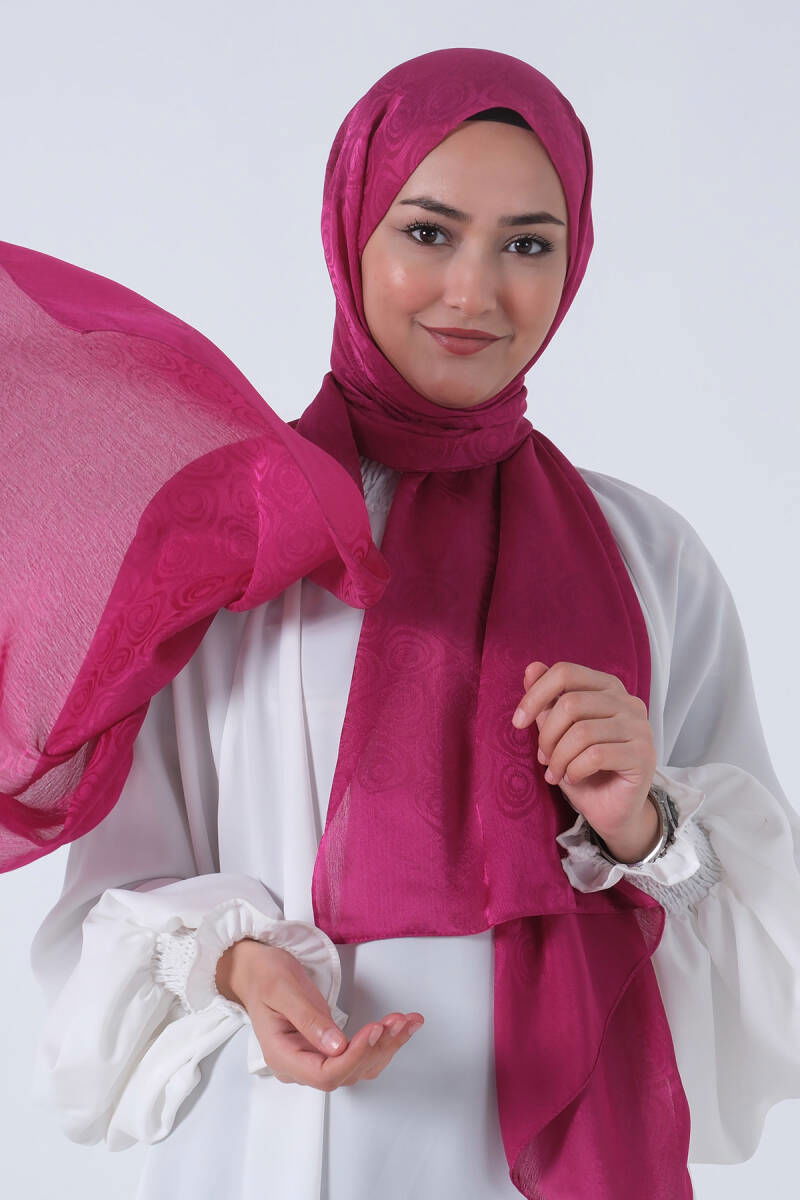 Fuşya Nefes Jakar Şal 