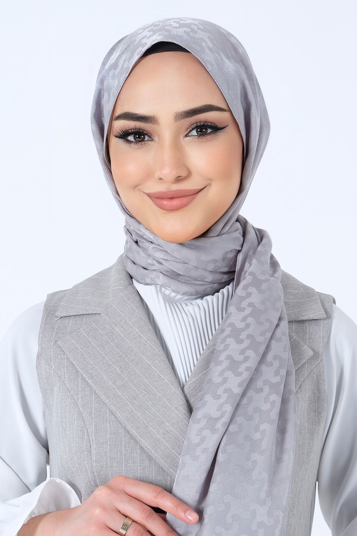 Gri Eslem Jakar Şal - 4