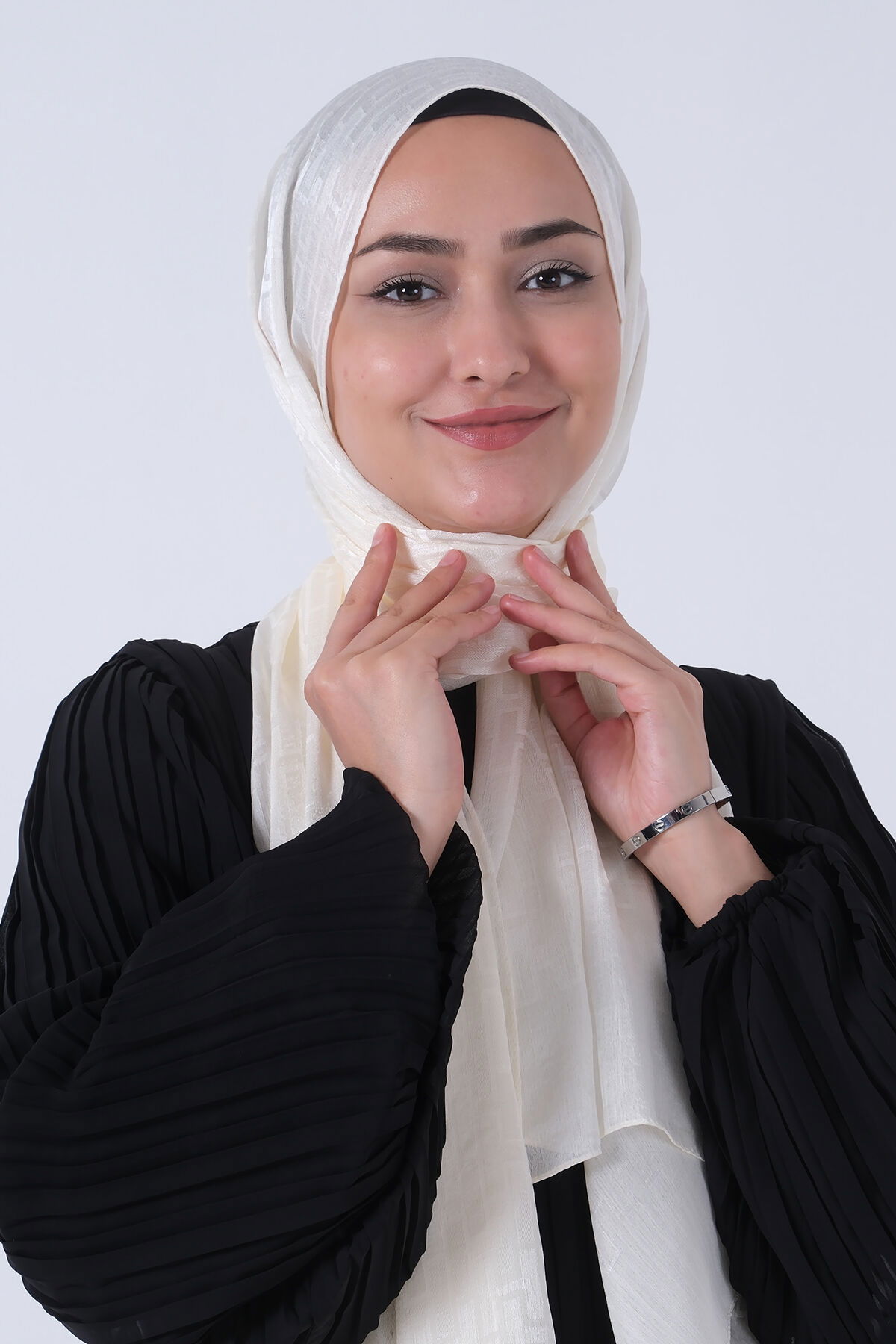 İnci Krem Nisa Jakar Şal