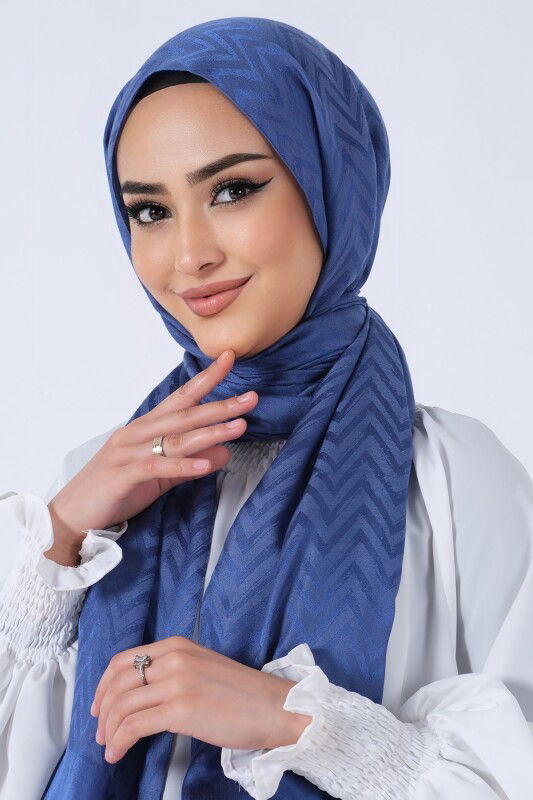 İndigo Lino Jakar Şal - 34