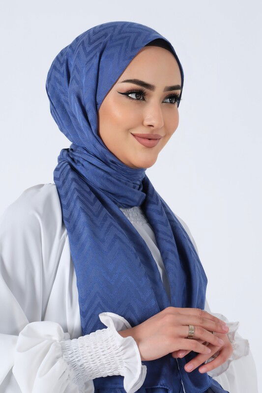 İndigo Lino Jakar Şal - 45