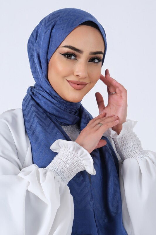 İndigo Lino Jakar Şal - 48