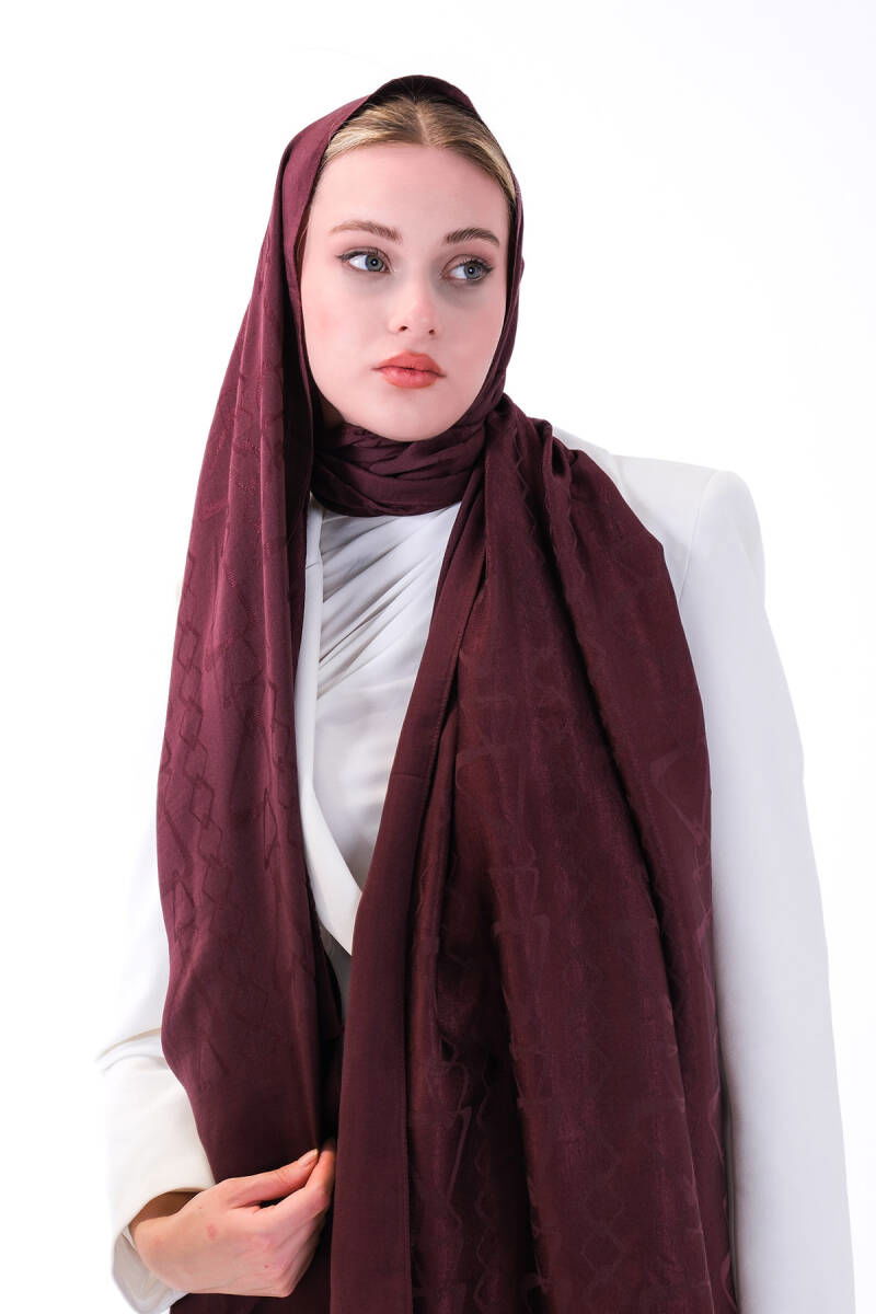 Koyu Bordo Diamond Asel Şal - harem