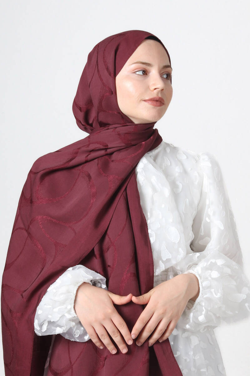 Koyu Bordo Diamond Hüma Şal - harem