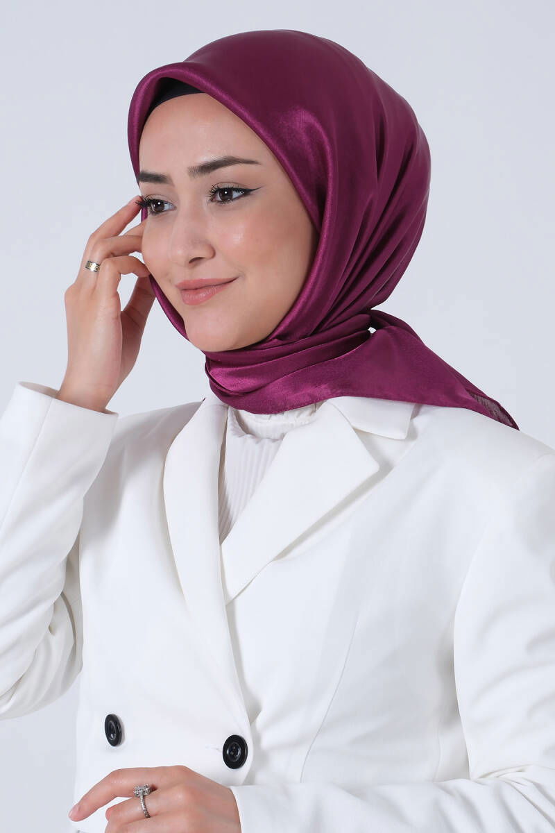 Koyu Fuşya Janjan Eşarp 