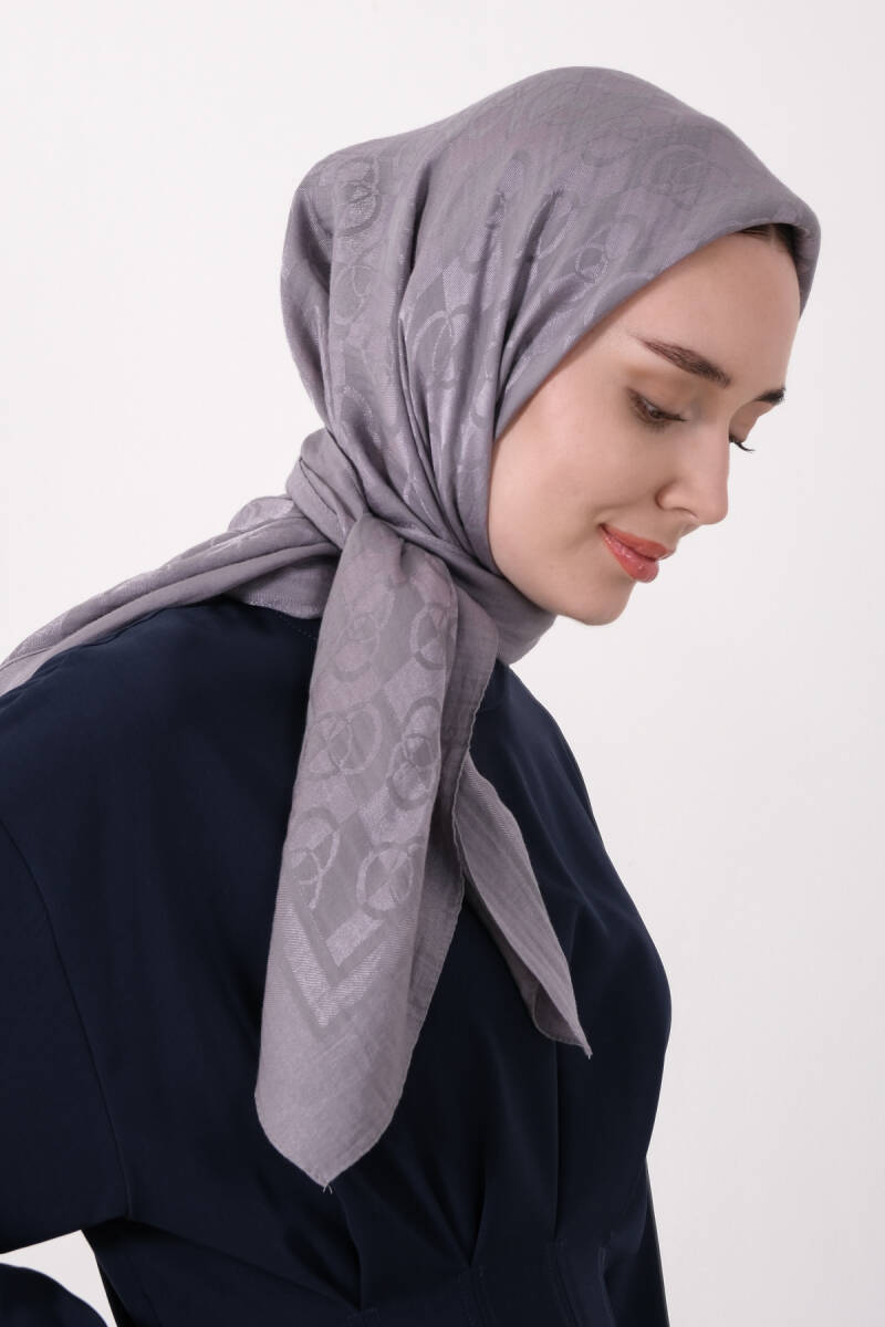 Koyu Gri Pırlanta Orin Eşarp - harem