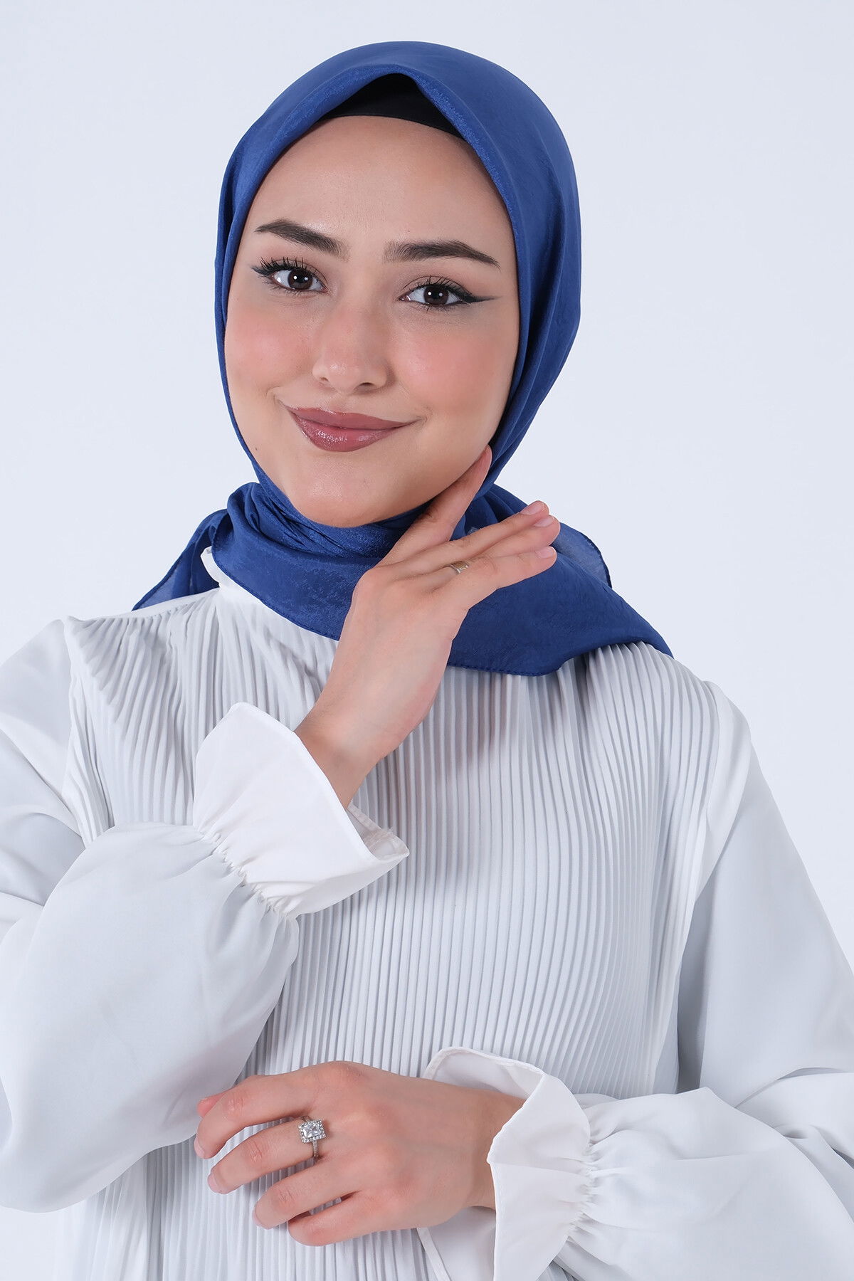 Koyu İndigo Brisa Vual Eşarp - 1