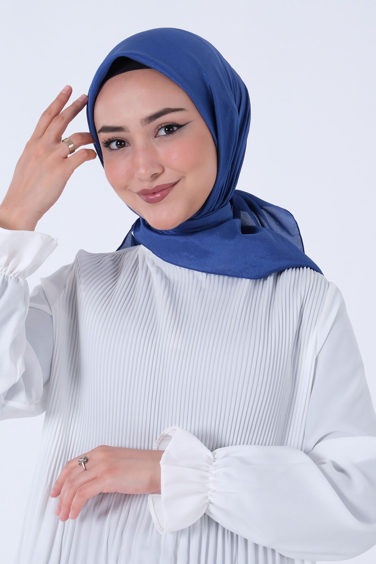 Koyu İndigo Brisa Vual Eşarp - 2