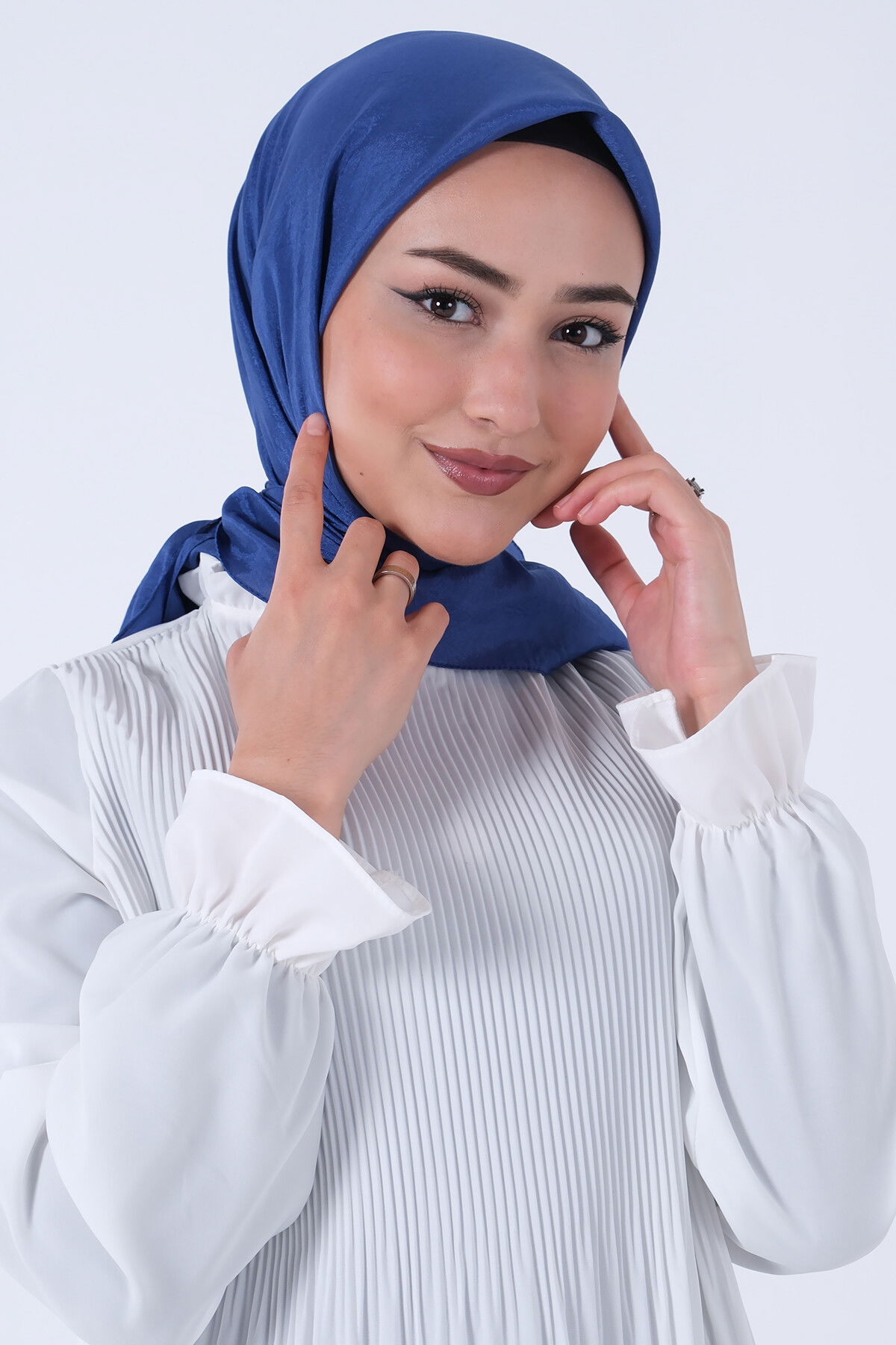 Koyu İndigo Brisa Vual Eşarp - 5