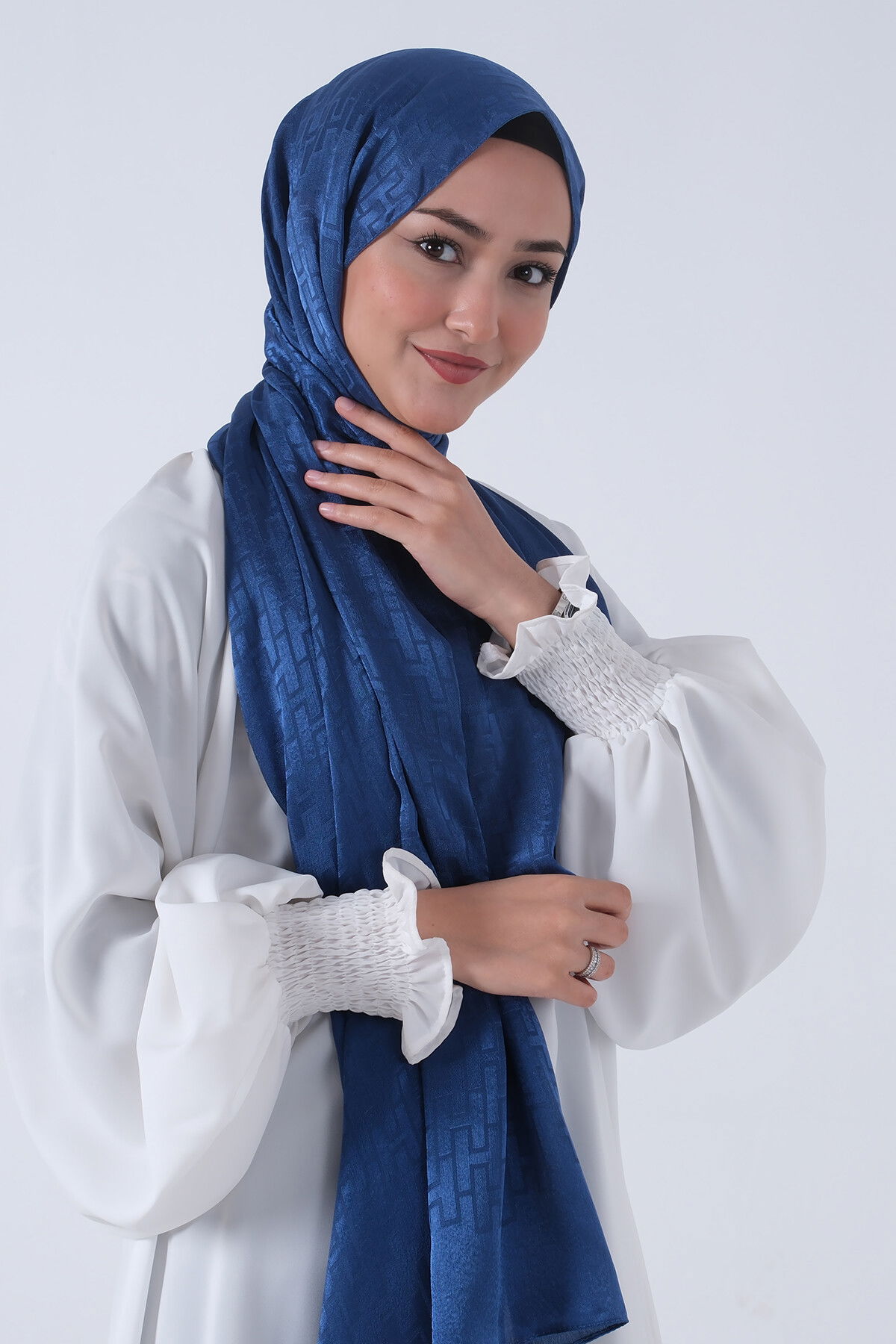 Koyu İndigo Nisa Jakar Şal - 6