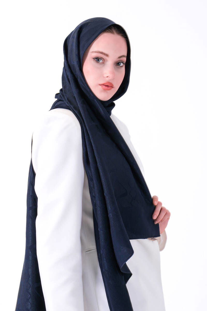 Koyu Lacivert Diamond Asel Şal 