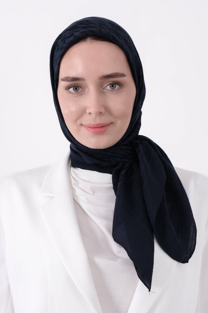 Koyu Lacivert Pırlanta Miora Eşarp - harem