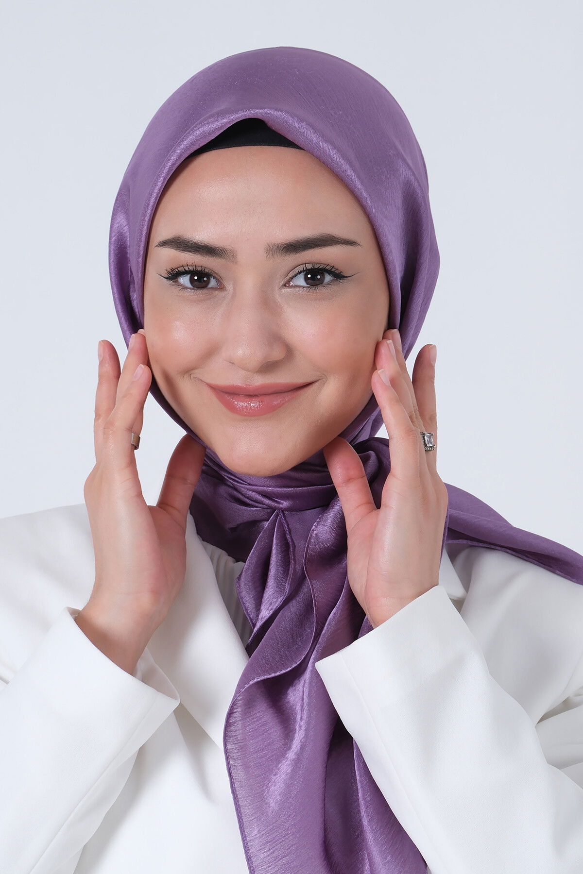 Koyu Lavanta Janjan Eşarp - 1