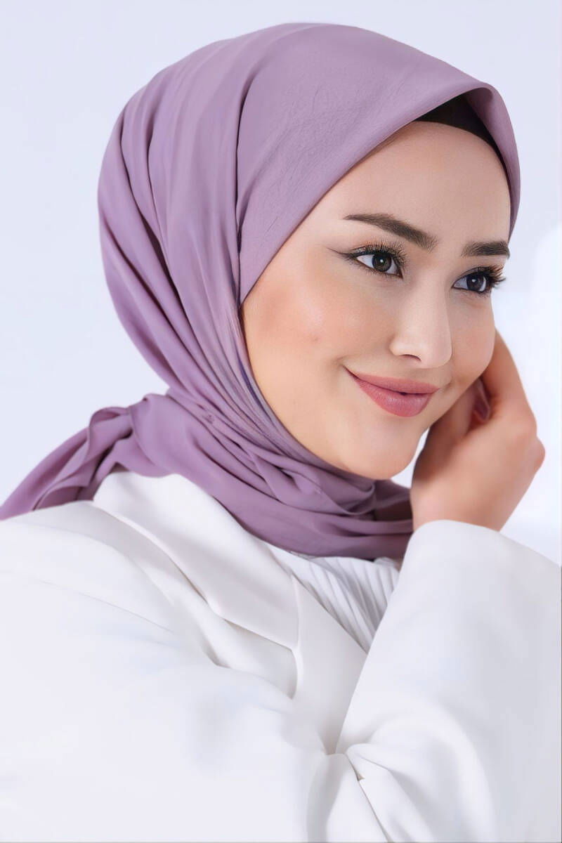 Koyu Leylak Asya Eşarp - harem