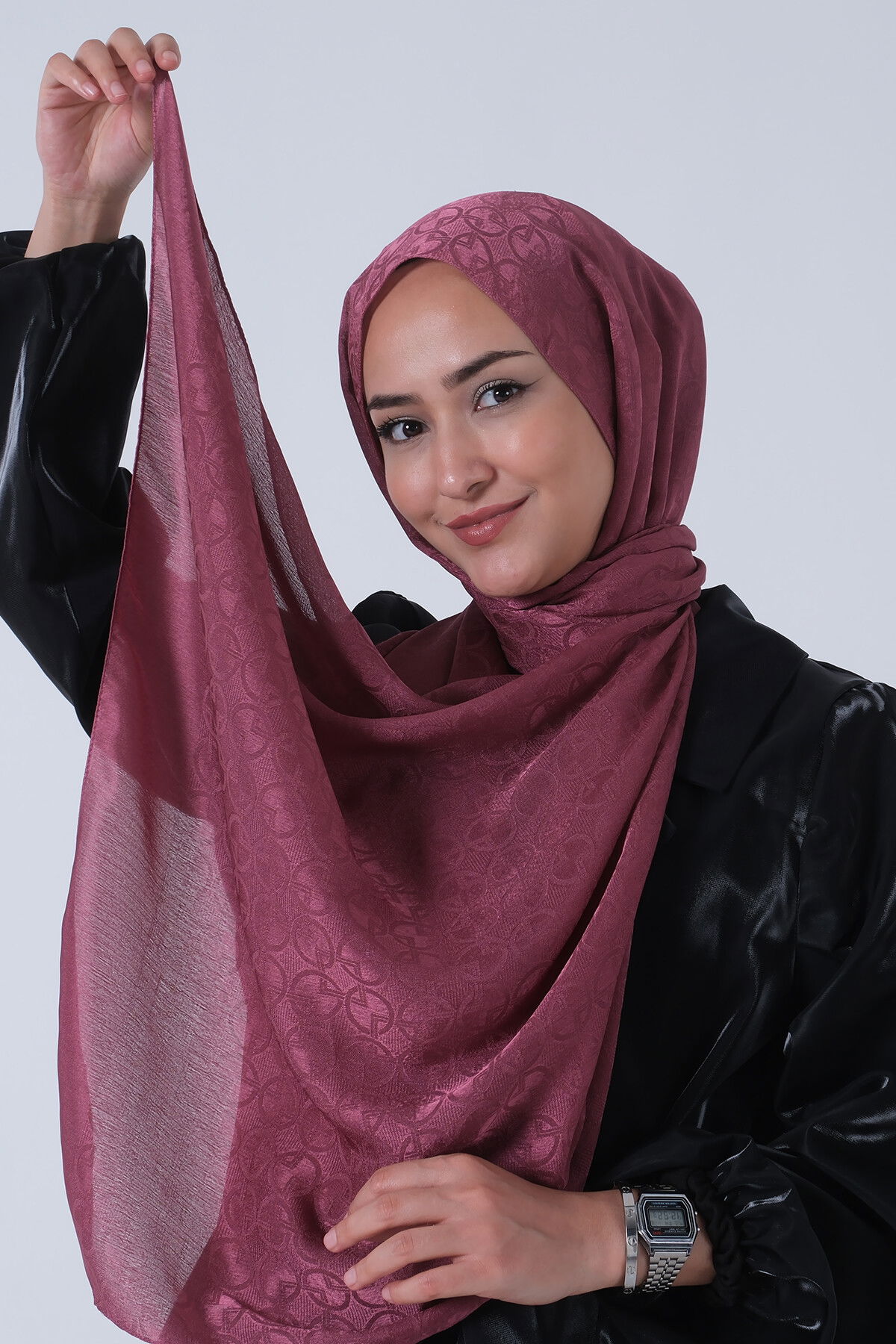 Koyu Leylak Beyza Jakar Şal - 1
