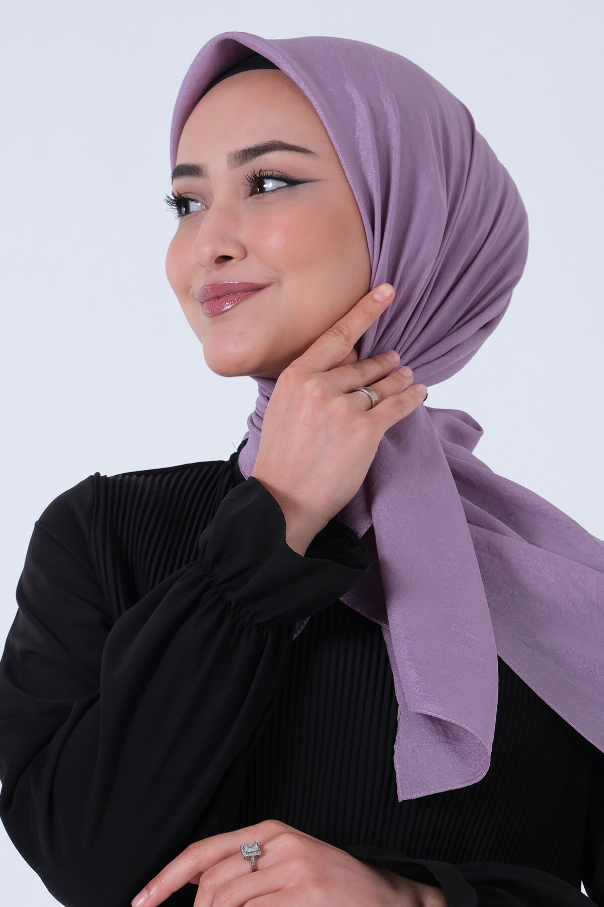 Koyu Leylak Brisa Vual Eşarp - 1