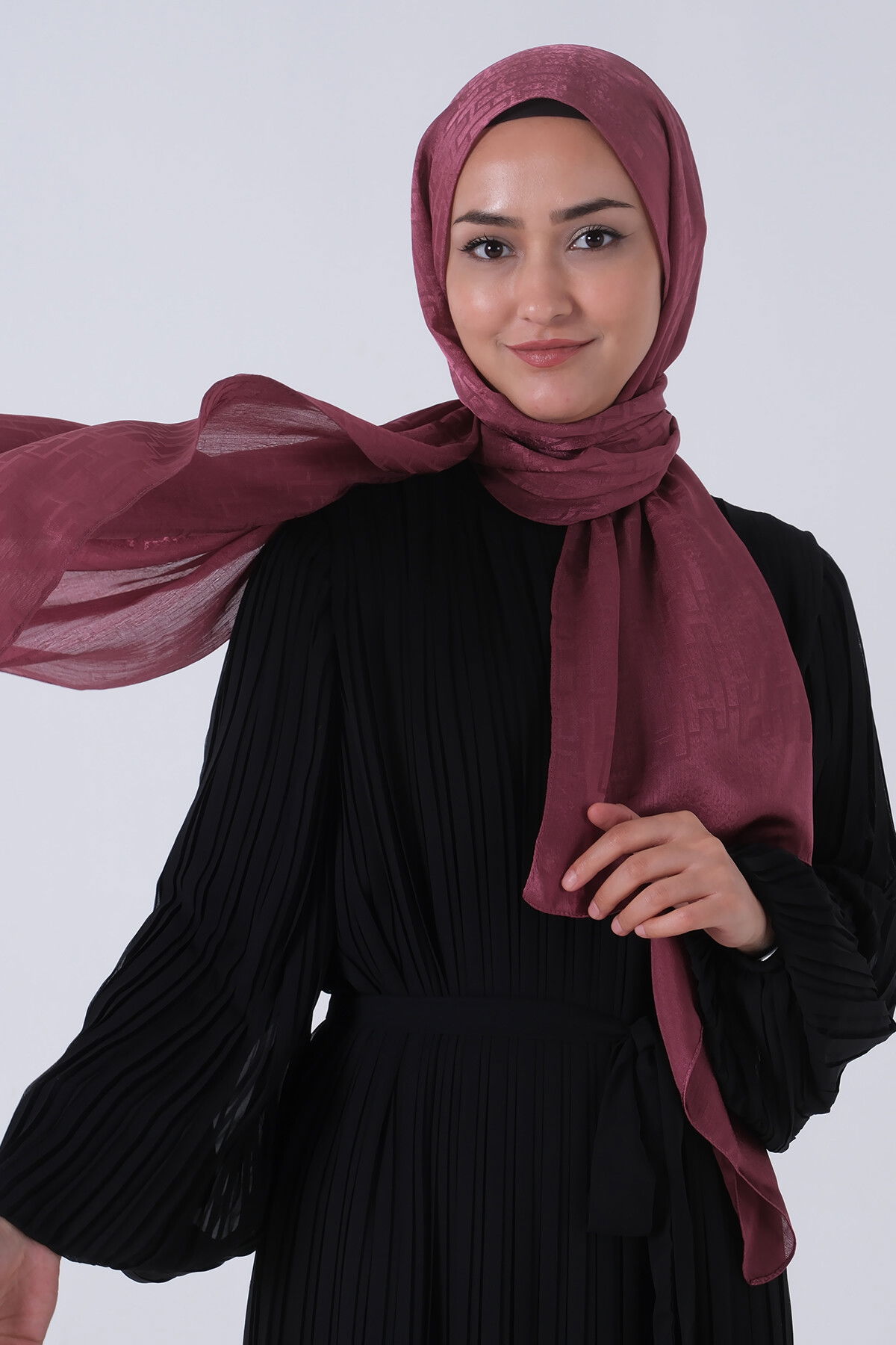 Koyu Leylak Nisa Jakar Şal - 1