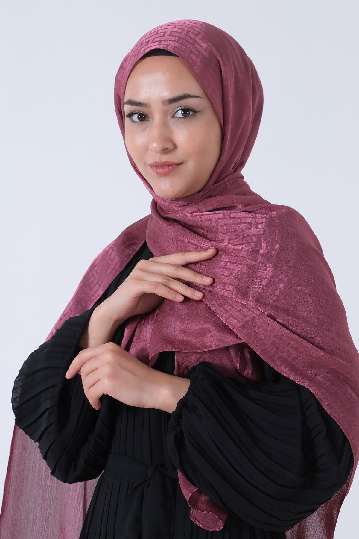 Koyu Leylak Nisa Jakar Şal - 6