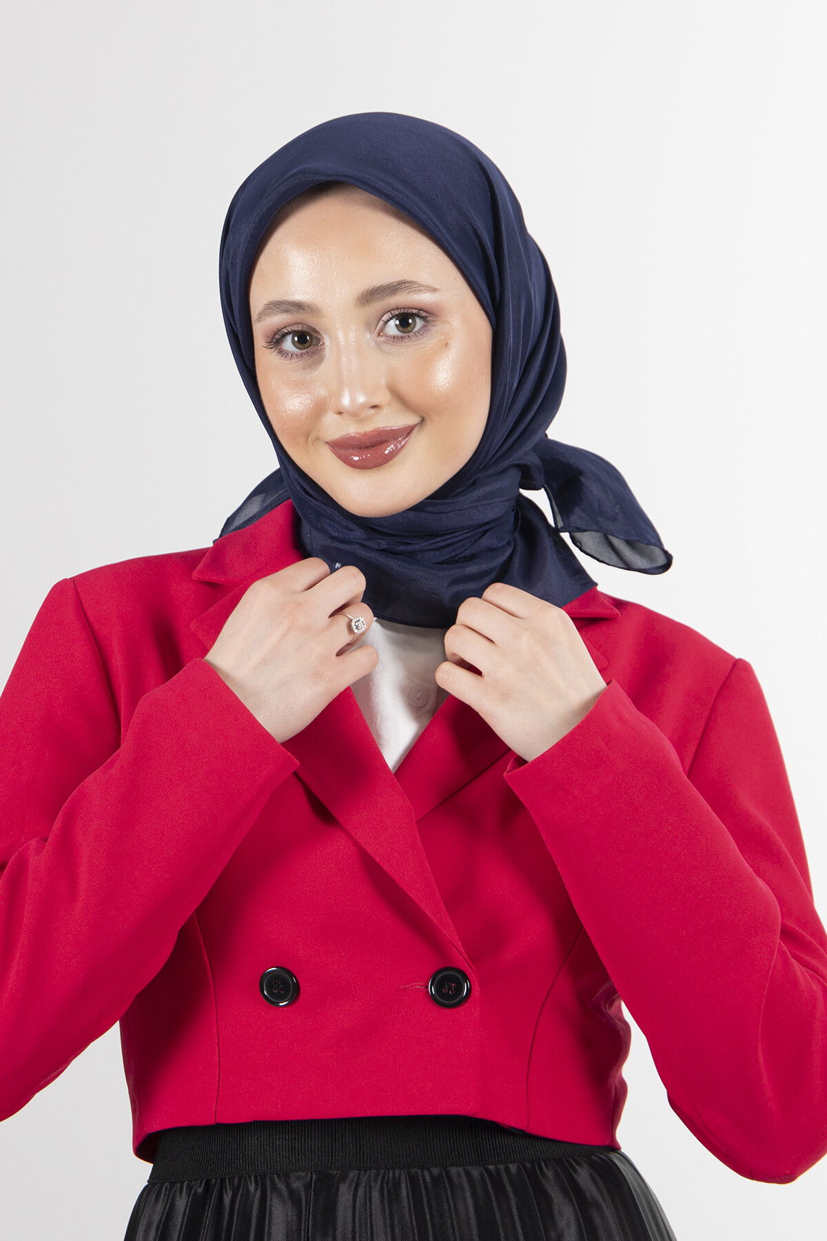 Lacivert Brisa Vual Eşarp - 1