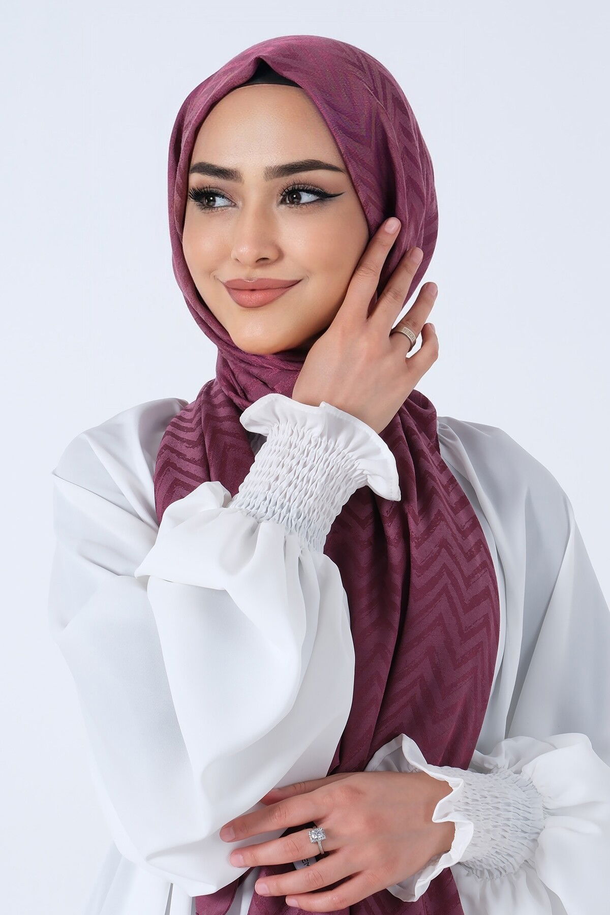 Leylak Lino Jakar Şal - 3