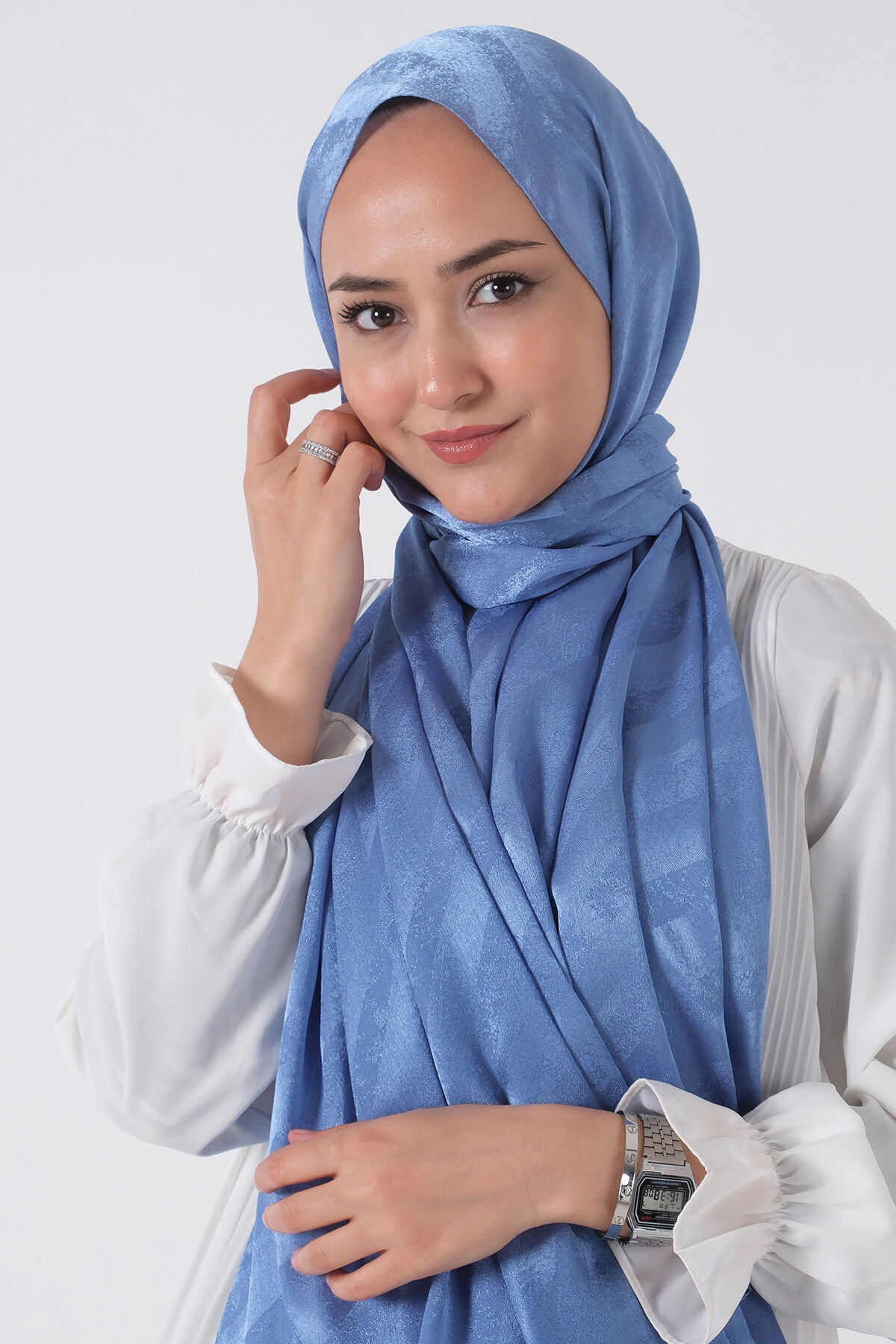 Mavi Ahsen Jakar Şal - 5