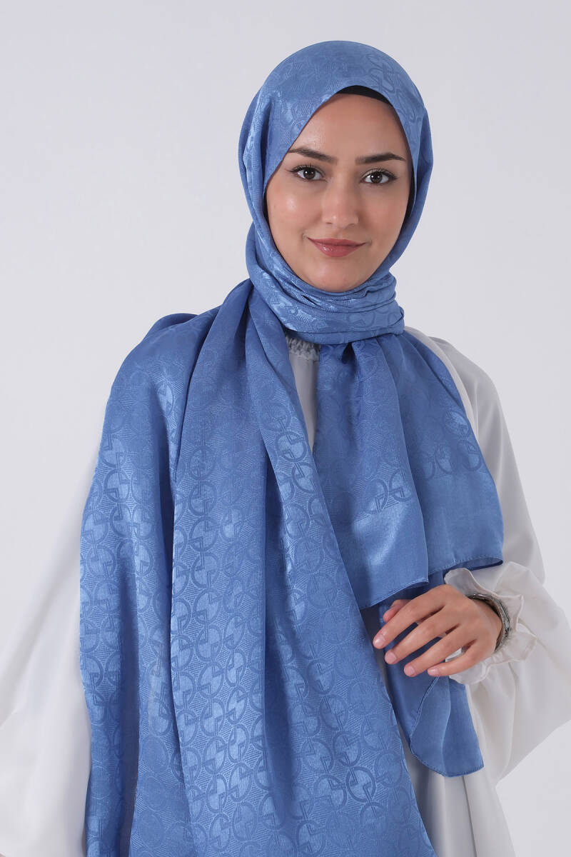 Mavi Beyza Jakar Şal 