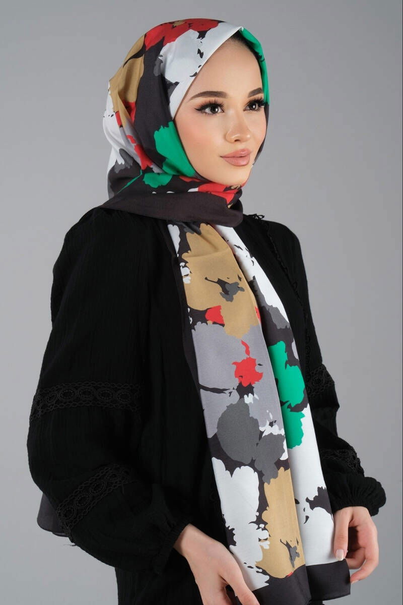 Siyah - Kırmızı MONALİZA ŞAL - harem
