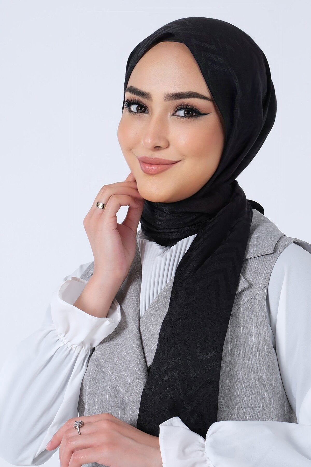 Siyah Lino Jakar Şal - 1