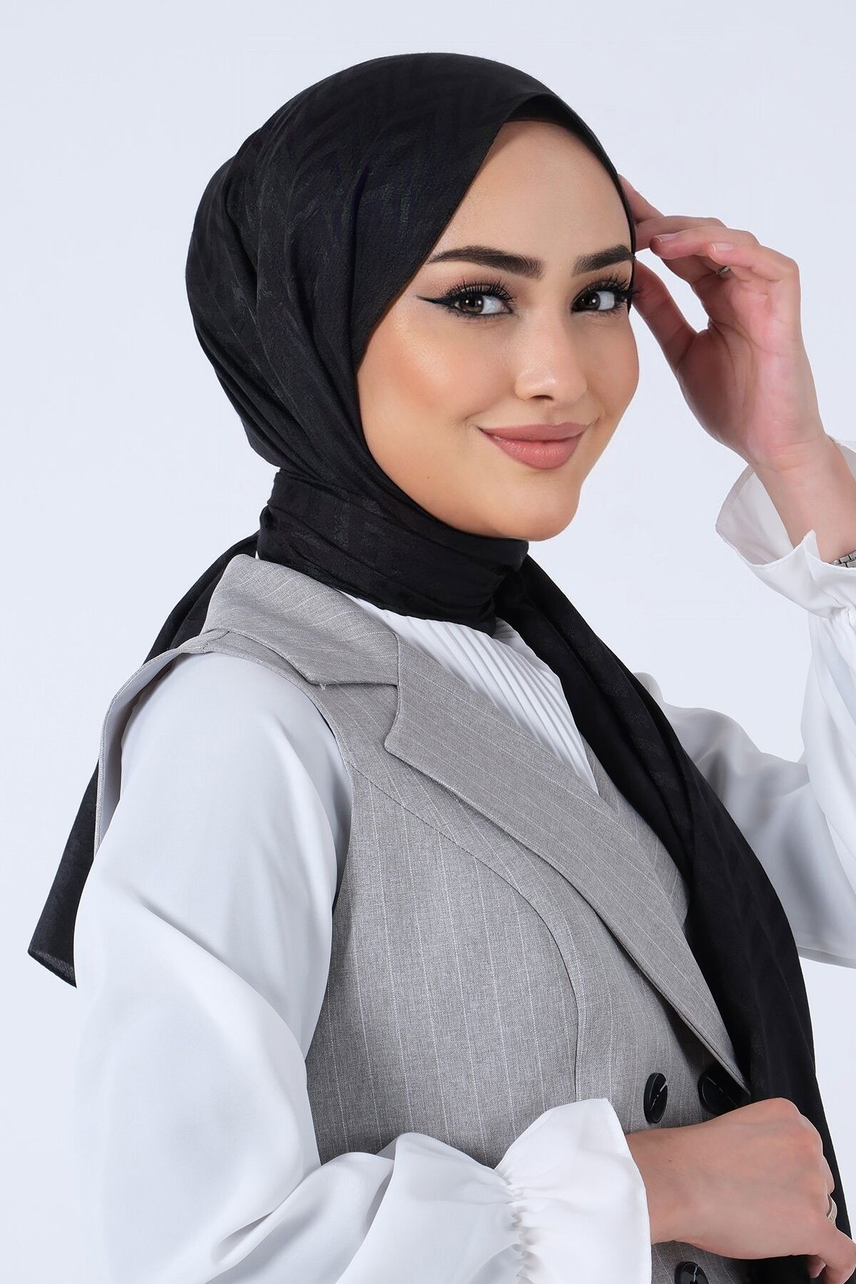 Siyah Lino Jakar Şal - 2
