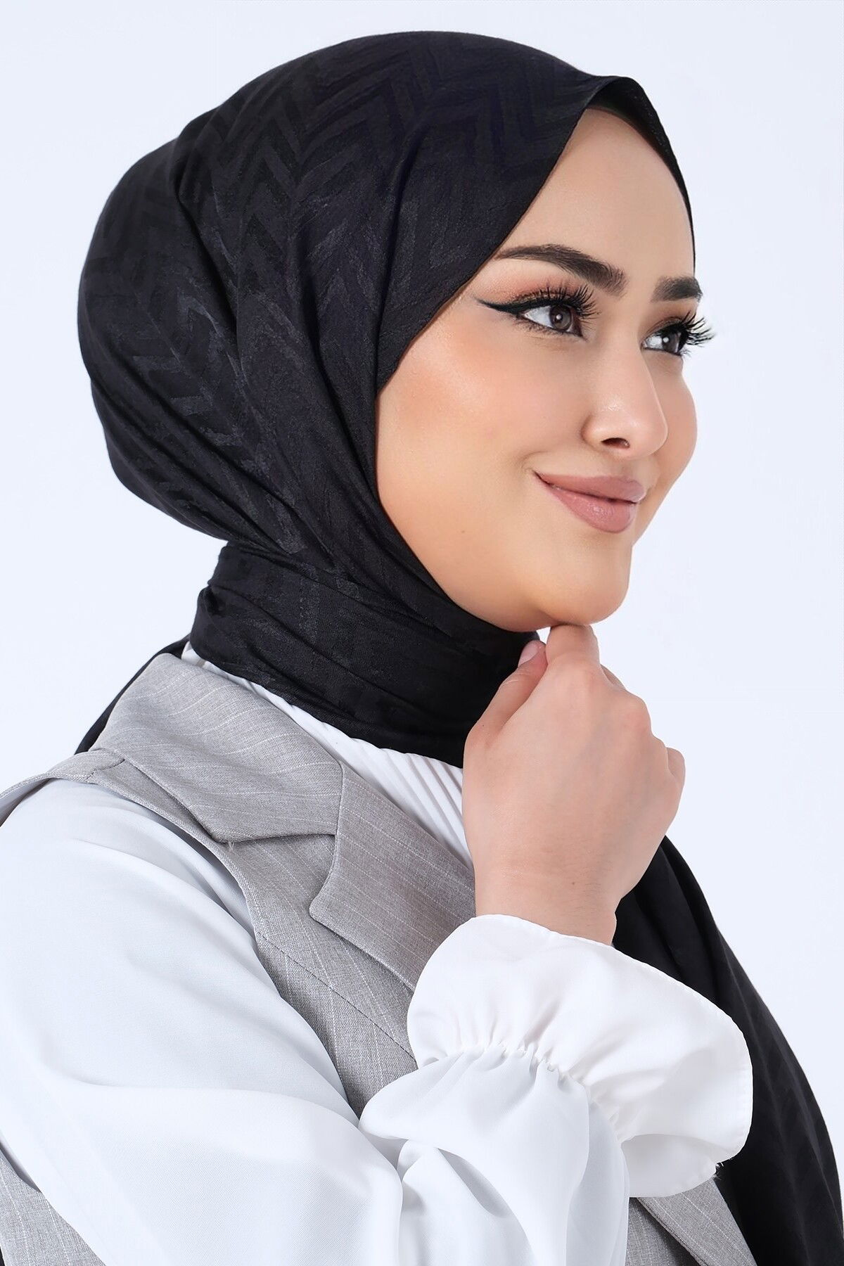 Siyah Lino Jakar Şal - 4