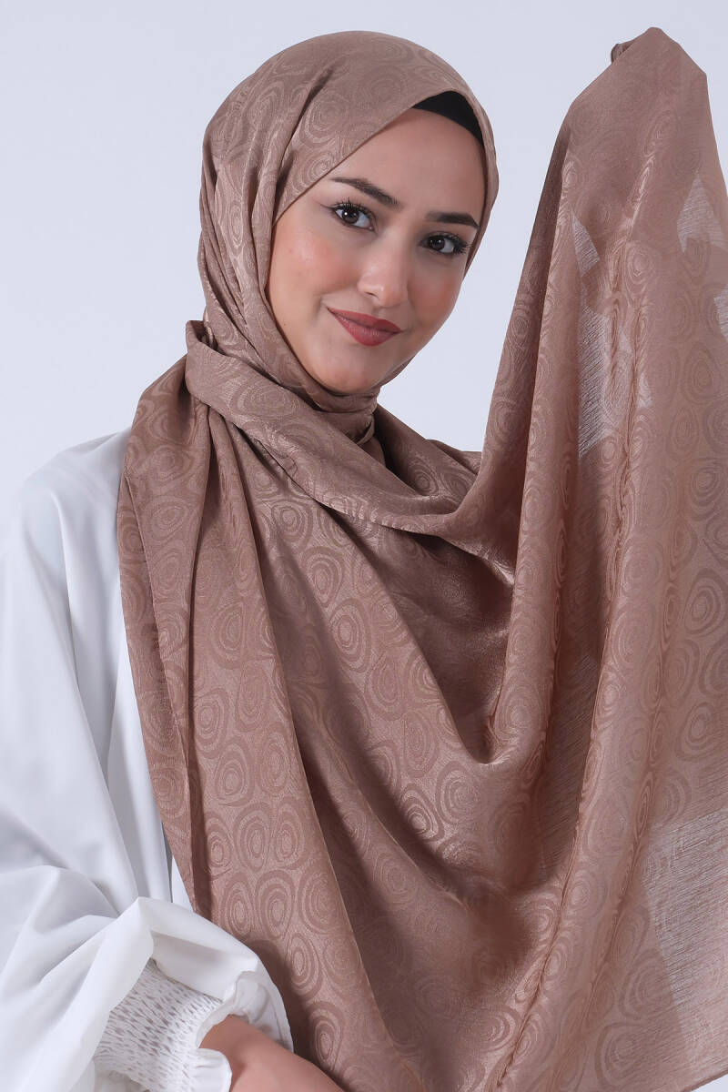Sütlü Kahve Nefes Jakar Şal - harem