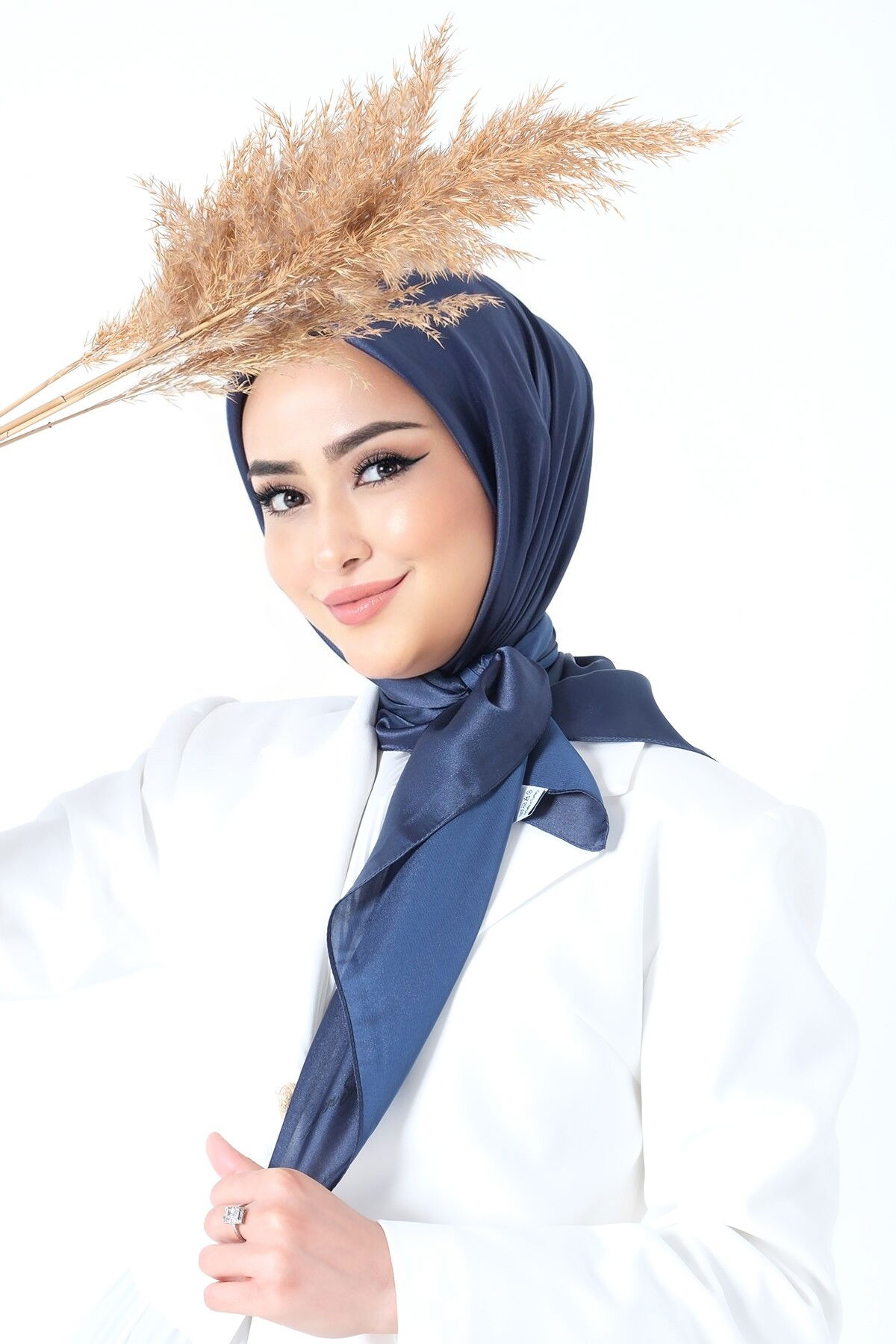 V-14 Kristal Saten Eşarp - 3