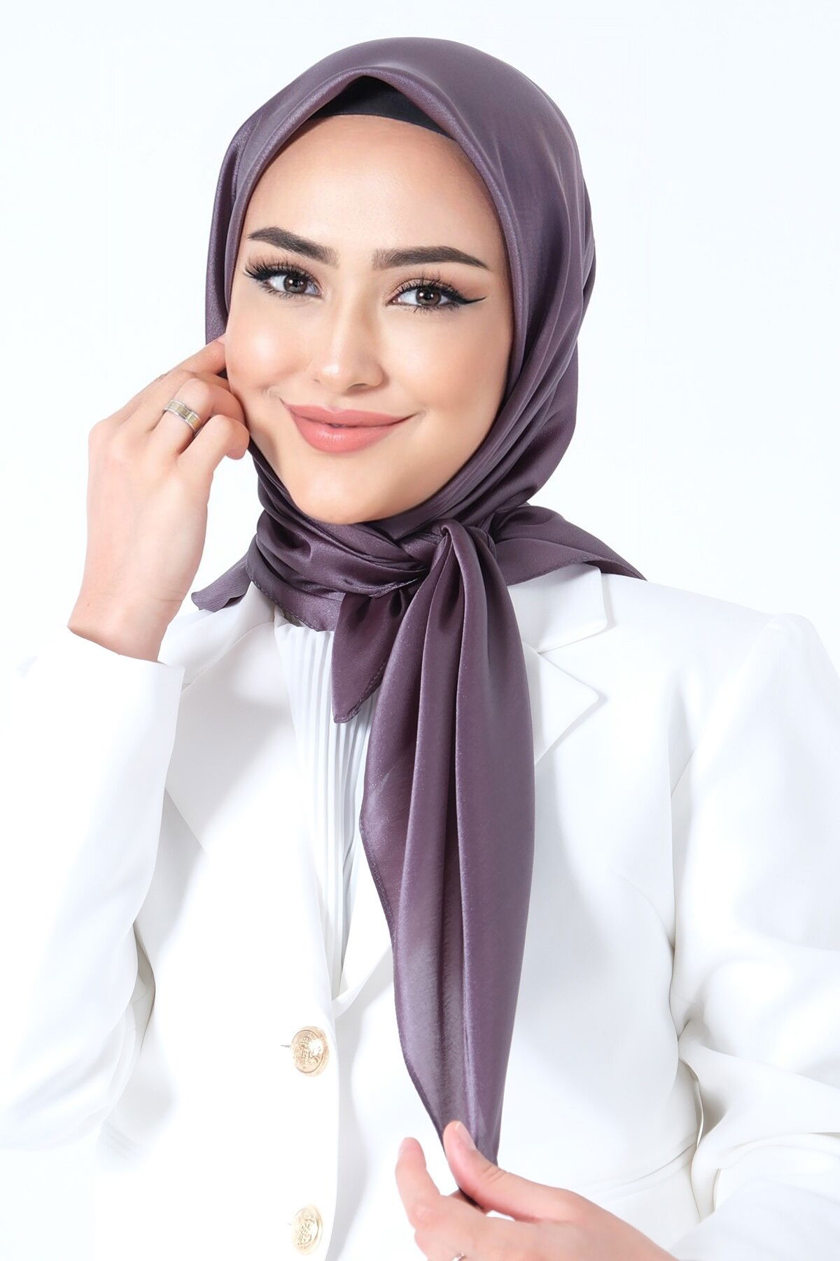 V-16 Kristal Saten Eşarp - 5