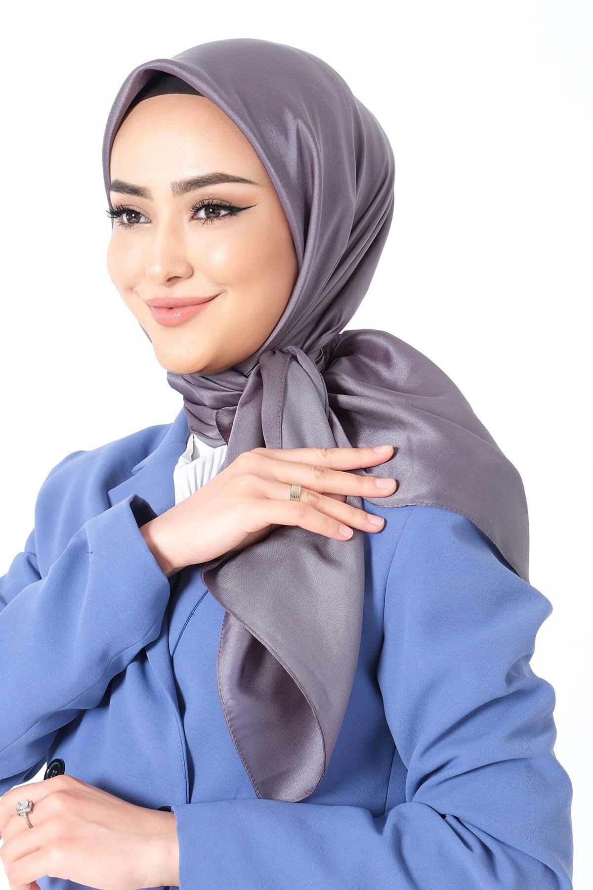 V-18 Kristal Saten Eşarp - 4