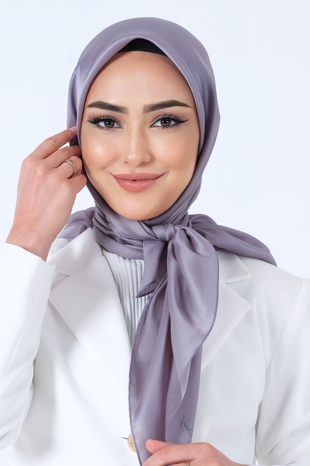 V-21 Kristal Saten Eşarp - 4