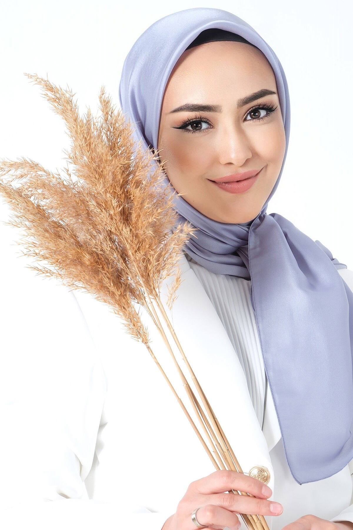 V-22 Kristal Saten Eşarp - 1