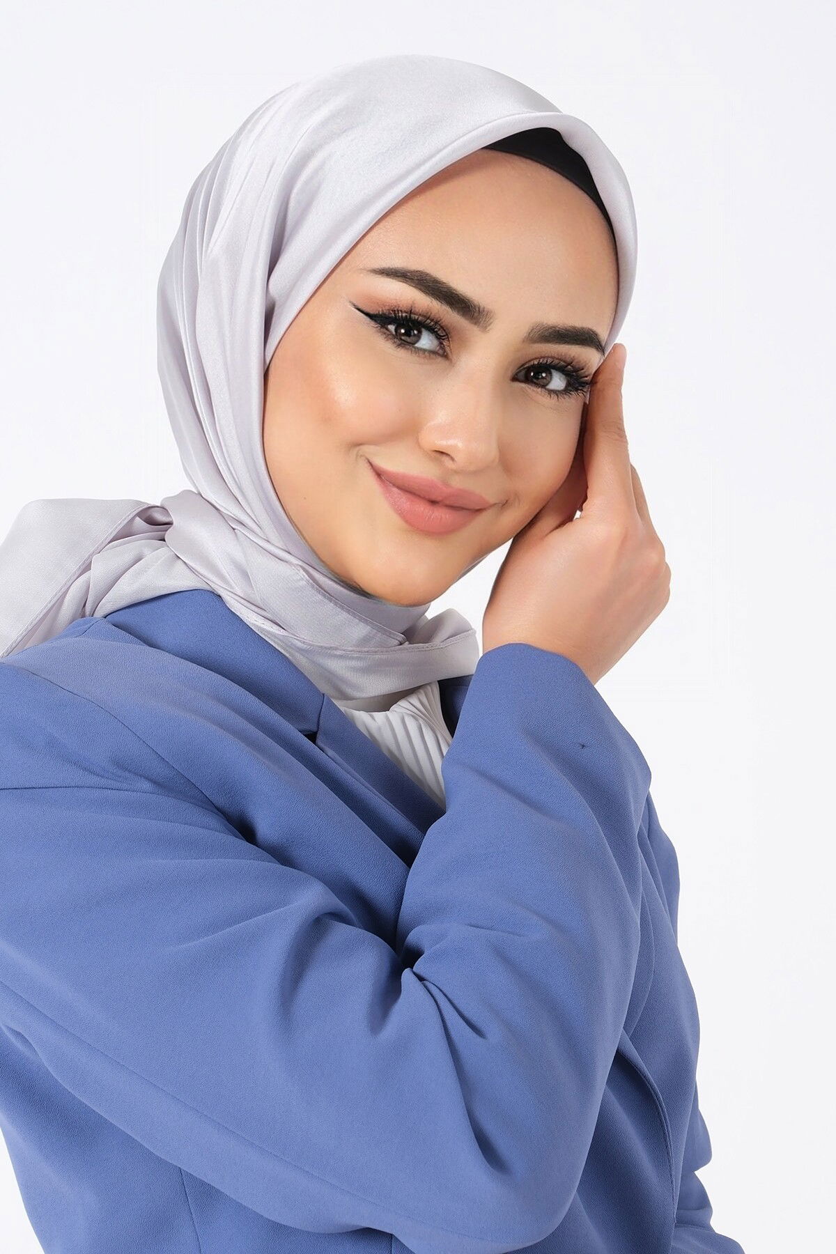 V-23 Kristal Saten Eşarp - 3