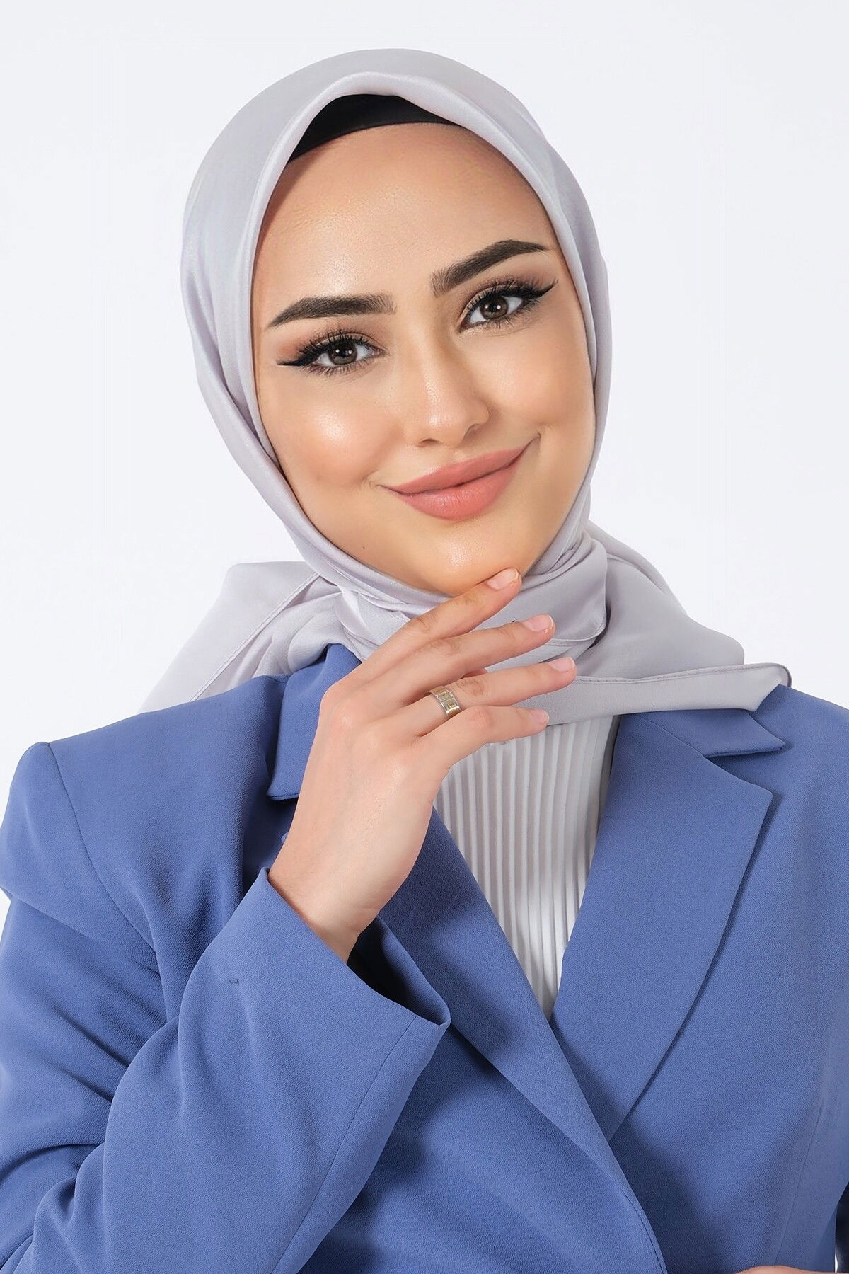 V-23 Kristal Saten Eşarp - 4